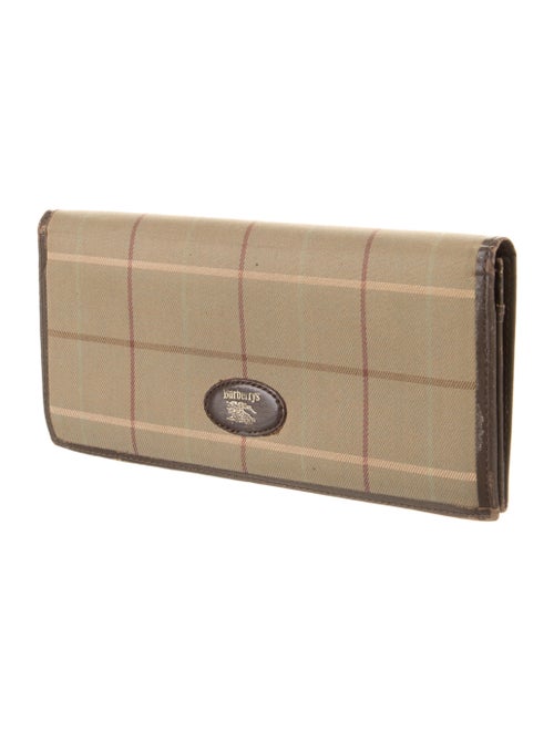 Burberry's Smoked Check Pattern Canvas Continental Wallet