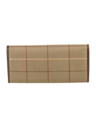 Burberry's Smoked Check Pattern Canvas Continental Wallet