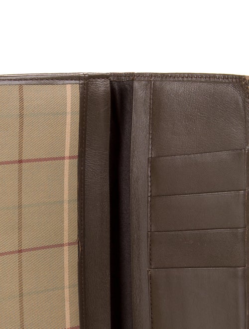 Burberry's Smoked Check Pattern Canvas Continental Wallet