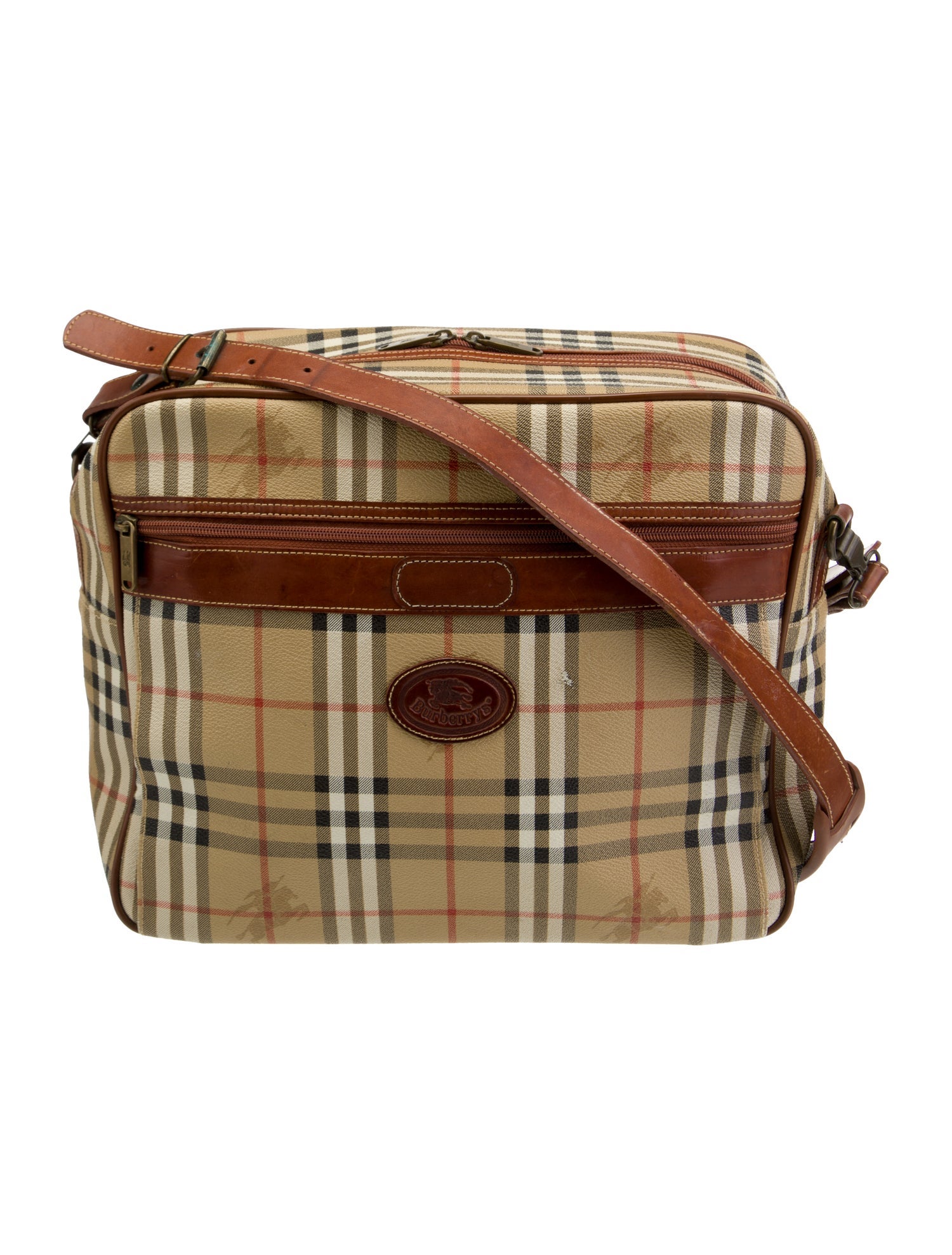 Burberry's Haymarket Check Travel Bag Neutrals Messenger Bags, Bags