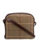 Burberry's Plaid Canvas Coated Leather Trimmed Crossbody Bag