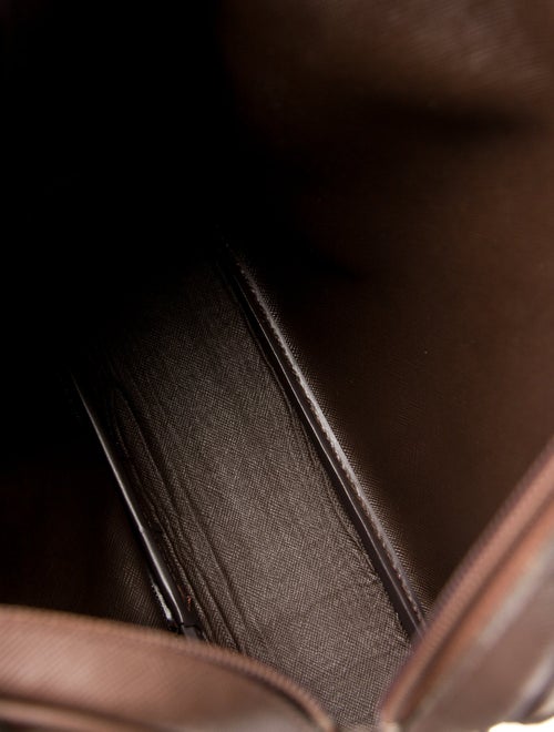 Burberry's Plaid Canvas Coated Leather Trimmed Crossbody Bag