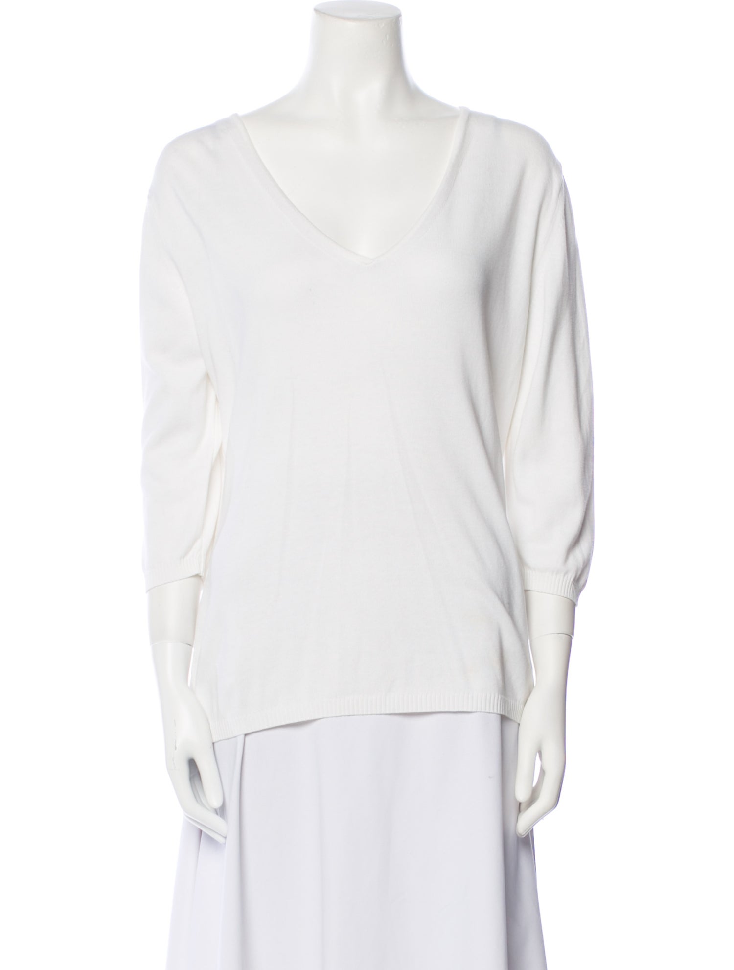 Burberry's V-Neck Three-Quarter Sleeve T-Shirt