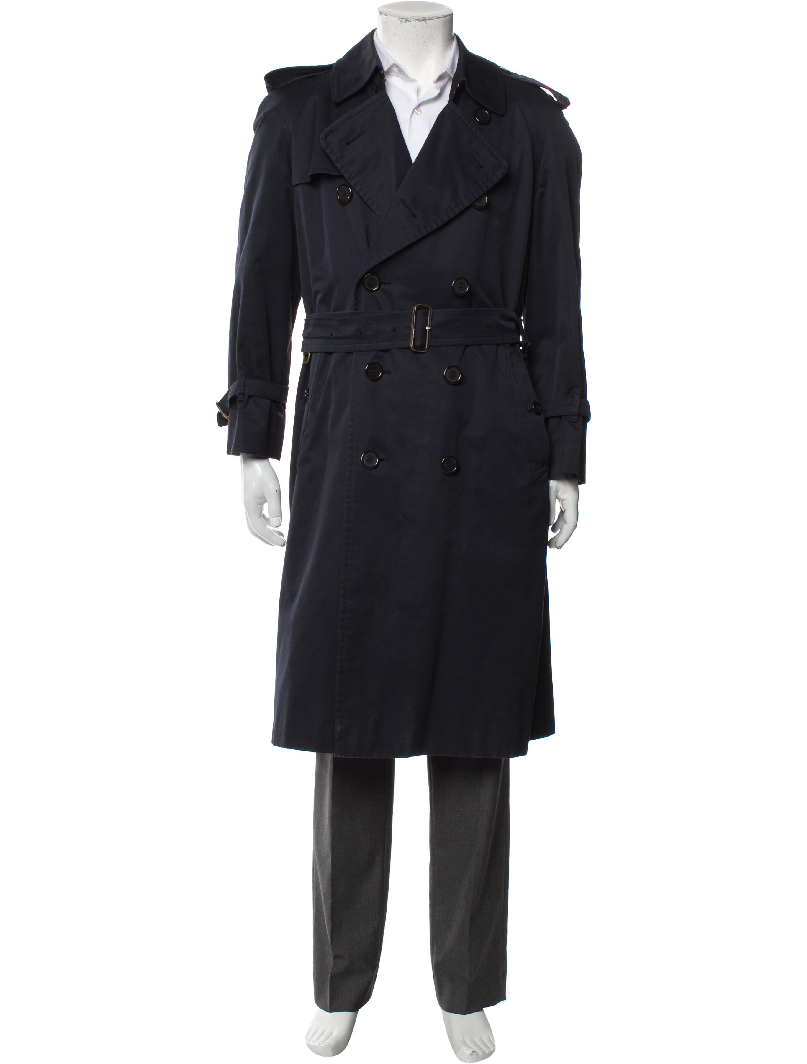 Burberry's Nova Check Pattern Wool Trench Coat