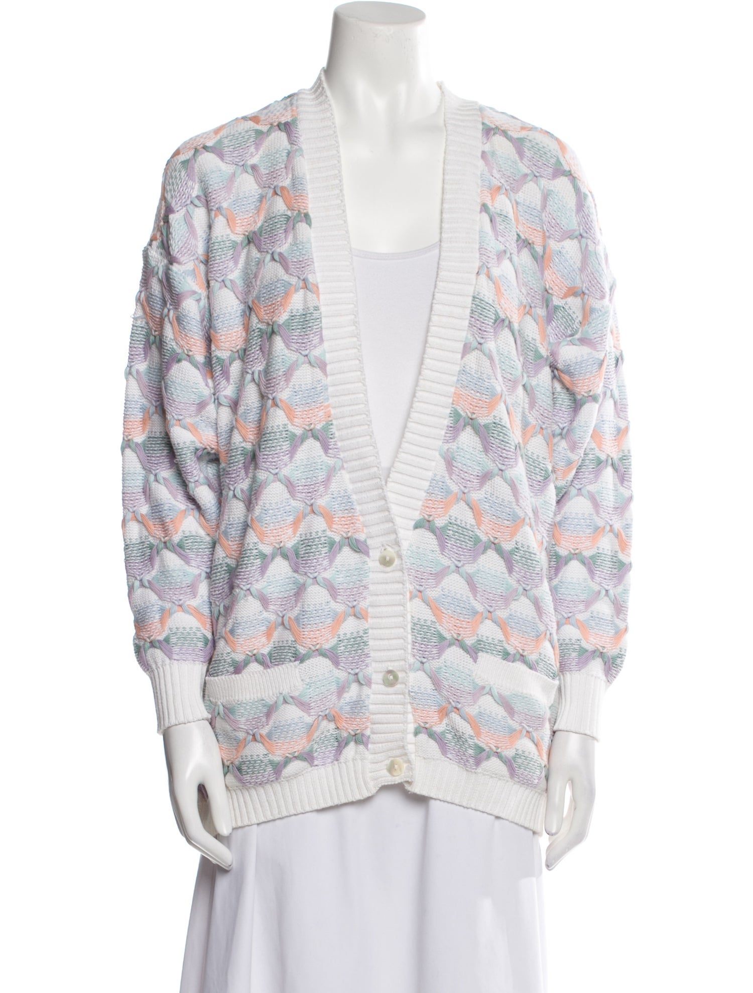 Burberry's Printed Plunge Neckline Sweater