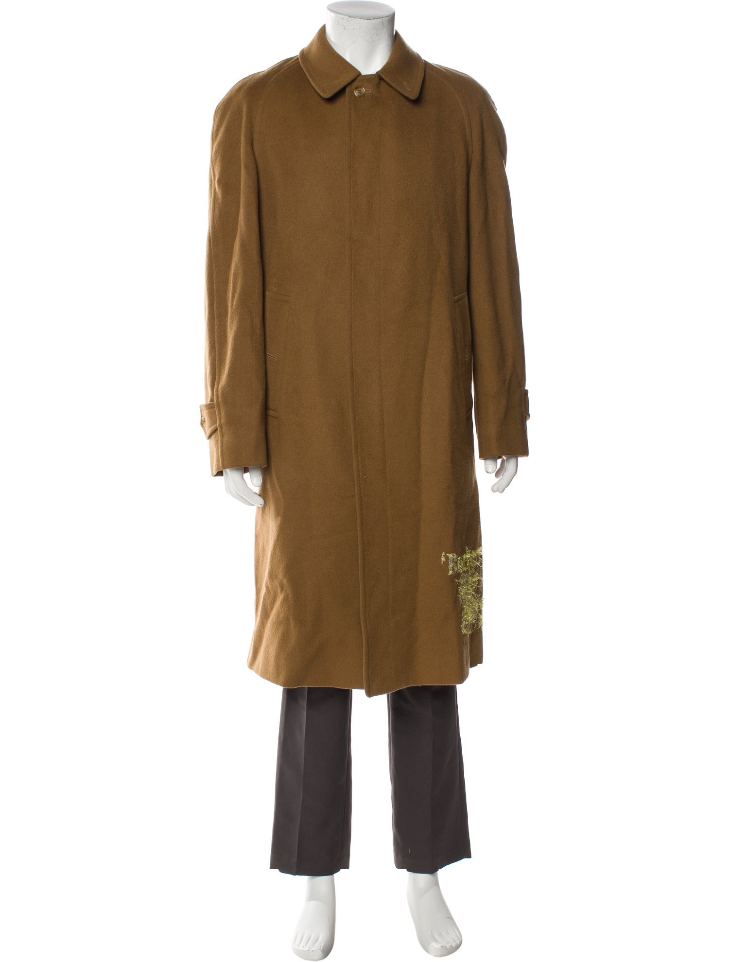 Burberry's House Check Pattern Wool Trench Coat