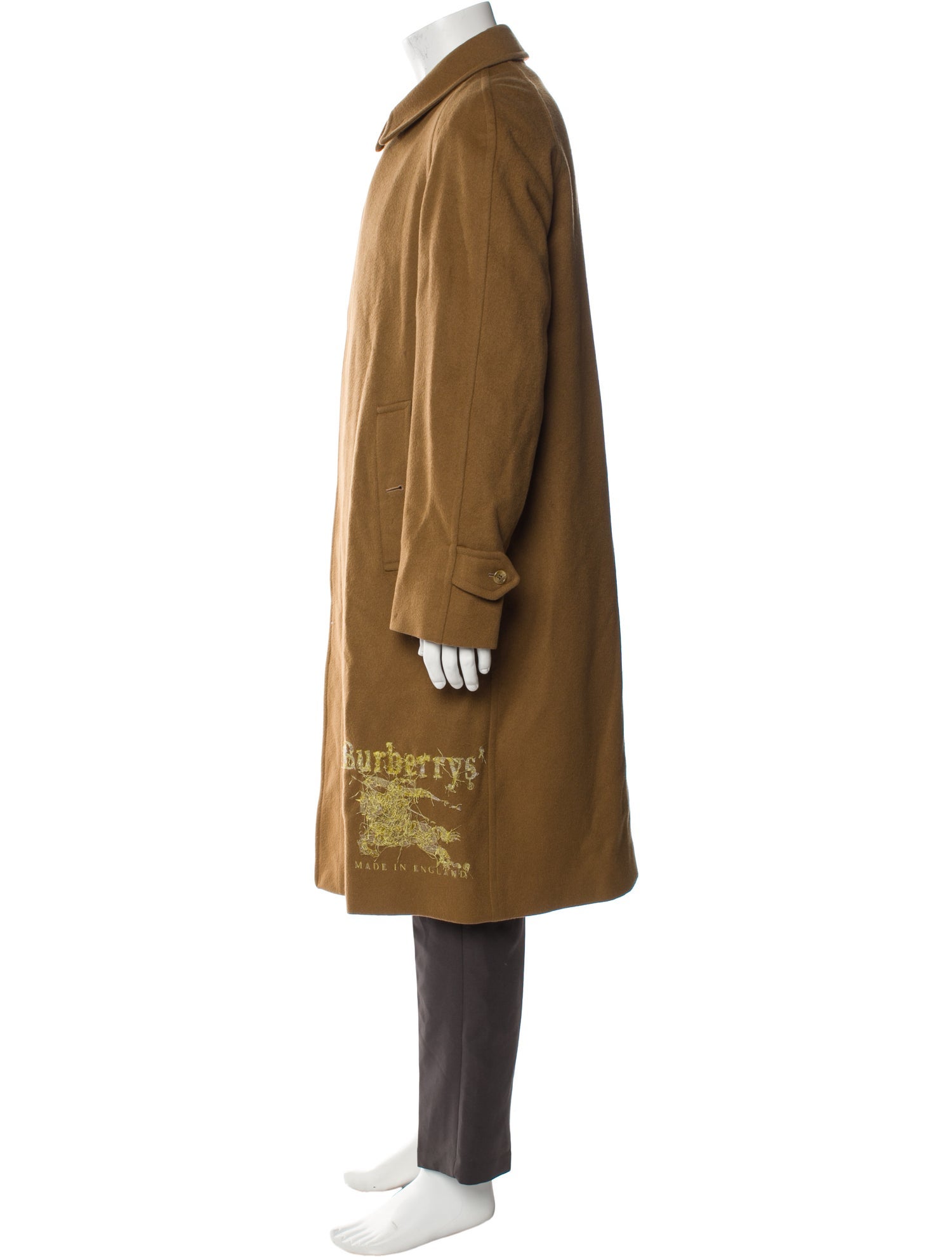 Burberry's House Check Pattern Wool Trench Coat
