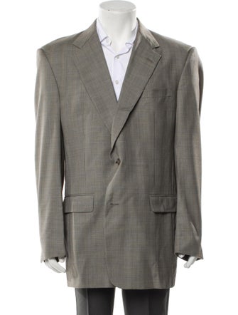 Burberry's Wool Plaid Print Blazer