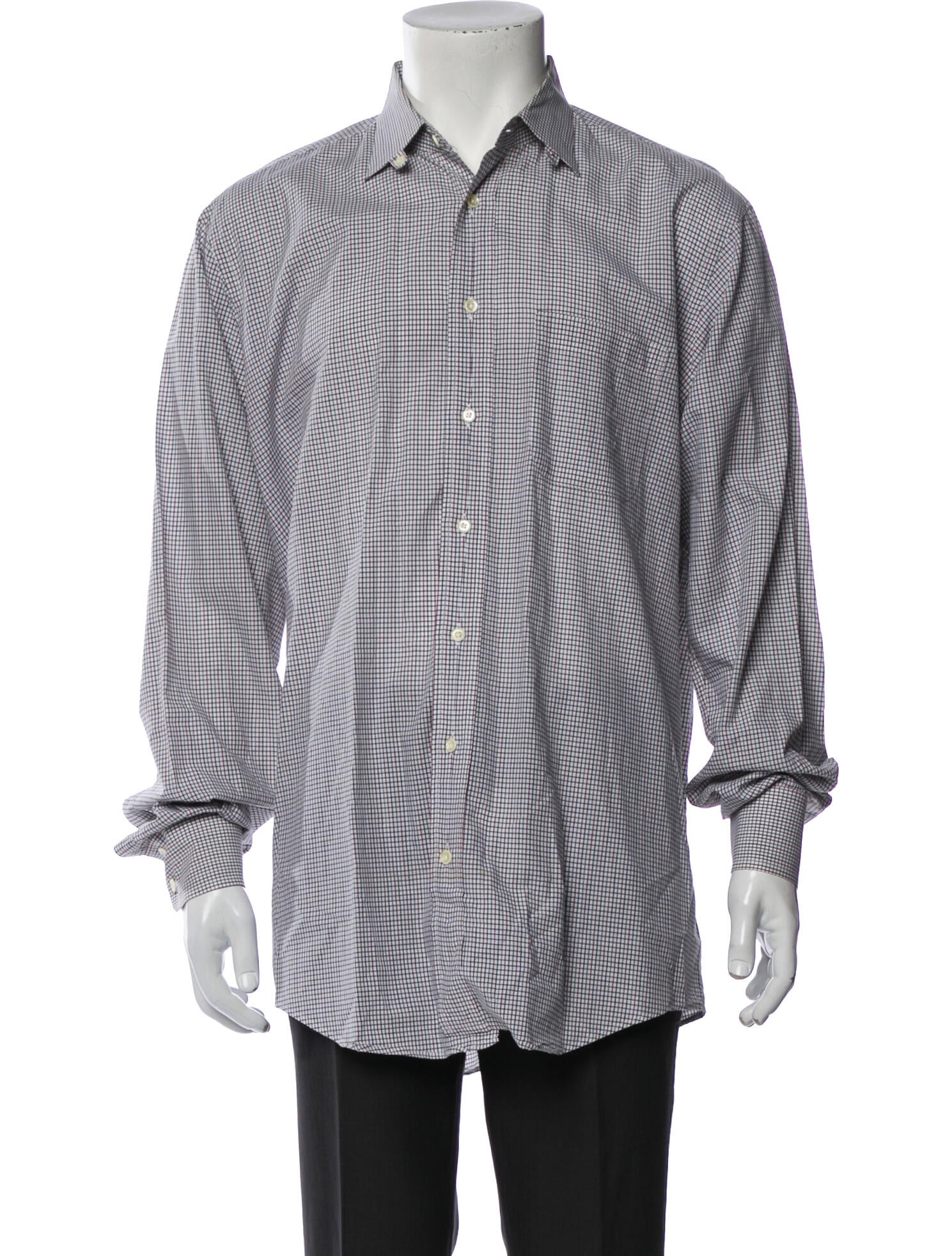 Burberry's Plaid Print Long Sleeve Dress Shirt