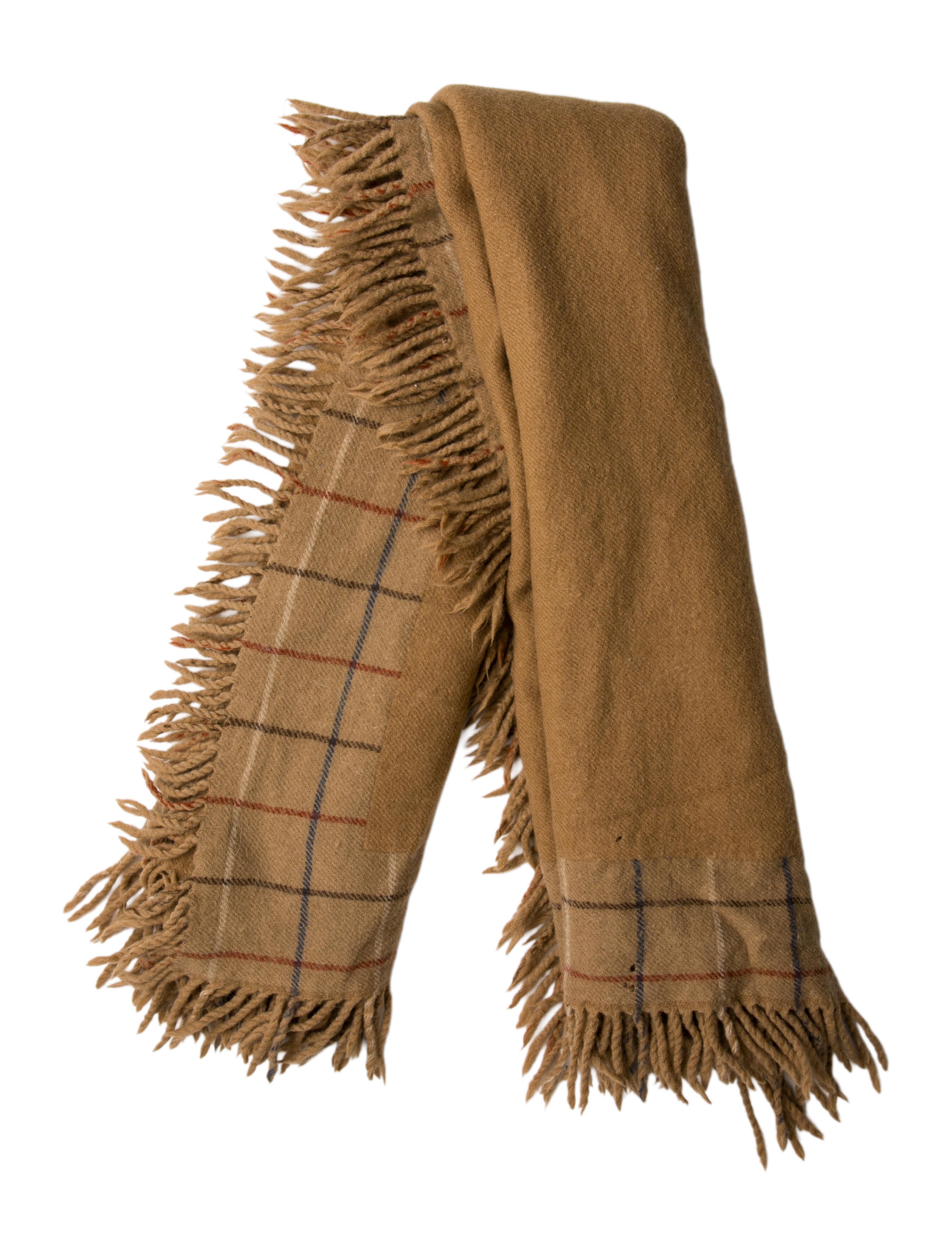 Burberry's Lambswool Plaid Print Scarf