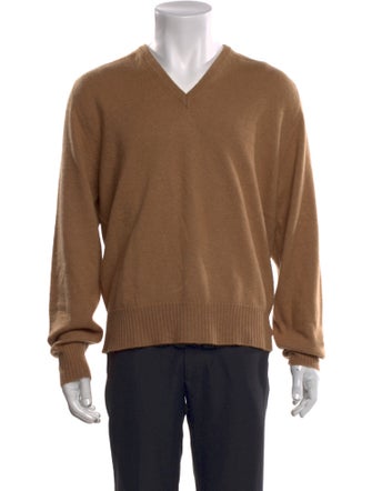 Burberry's Camel Hair V-Neck Pullover