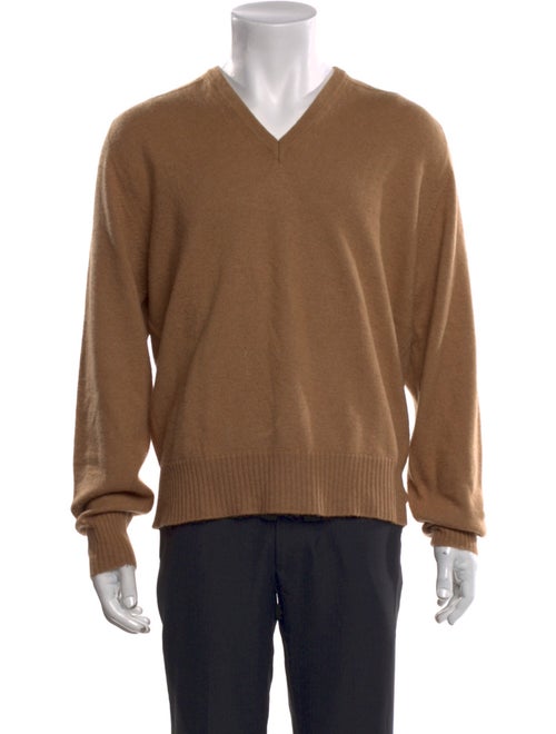Burberry's Camel Hair V-Neck Pullover