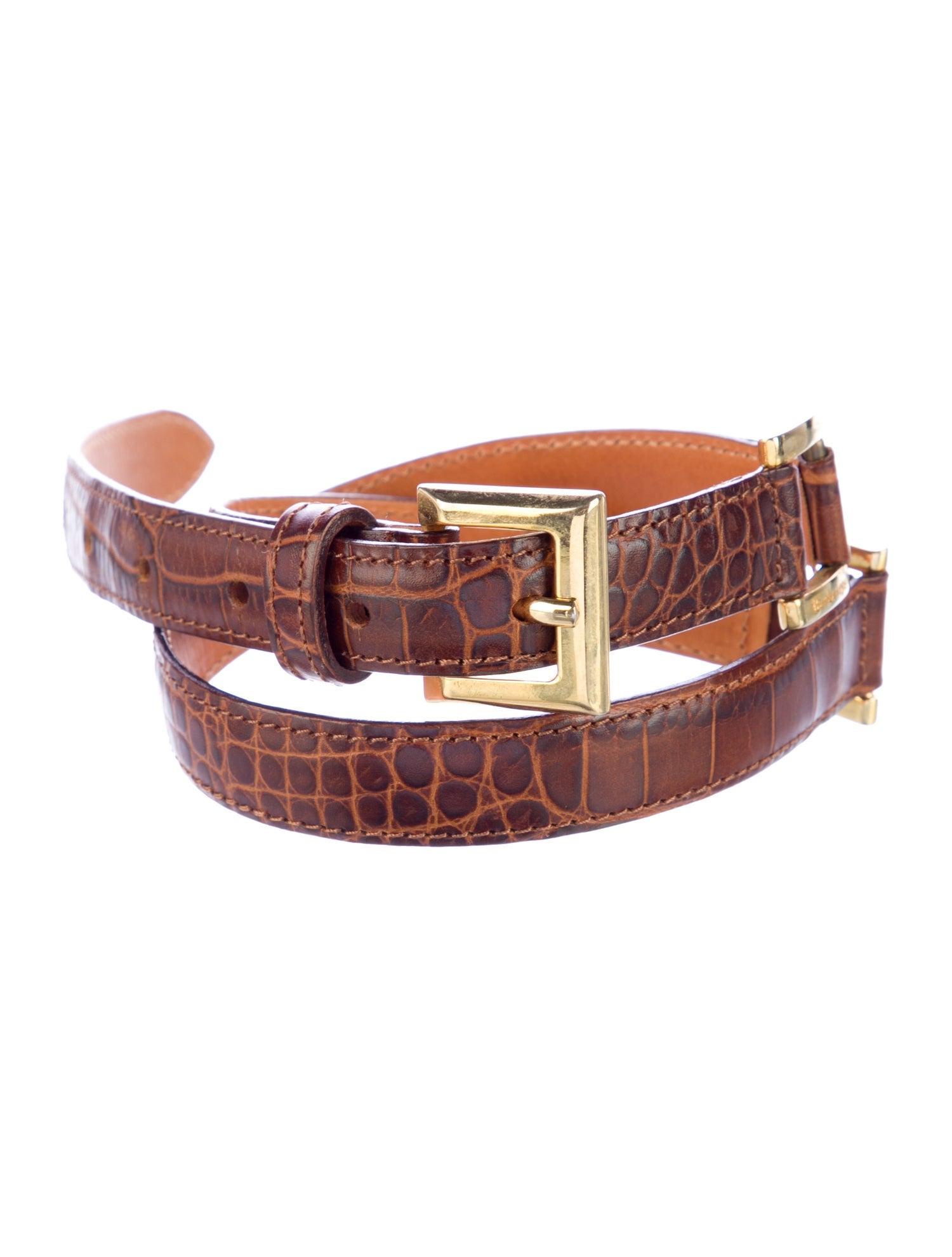 Burberry's Skinny Embossed Leather Belt