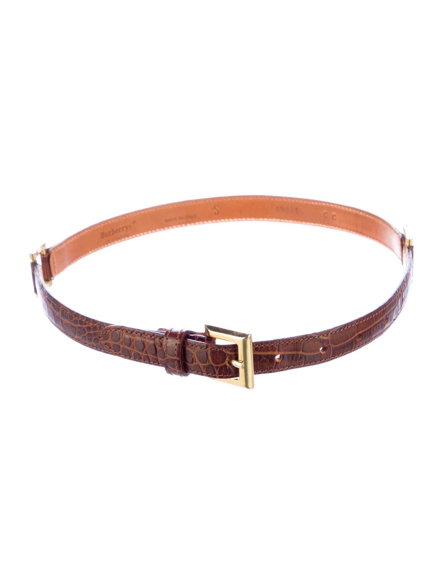 Burberry's Skinny Embossed Leather Belt