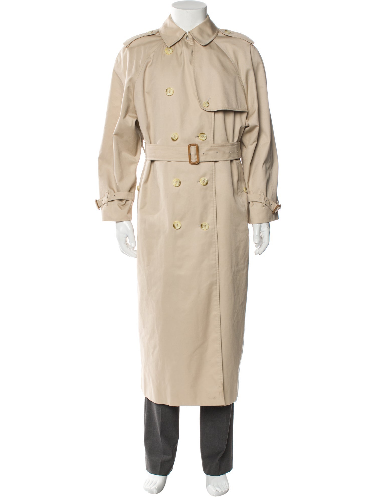 Burberry's House Check Pattern Wool Trench Coat