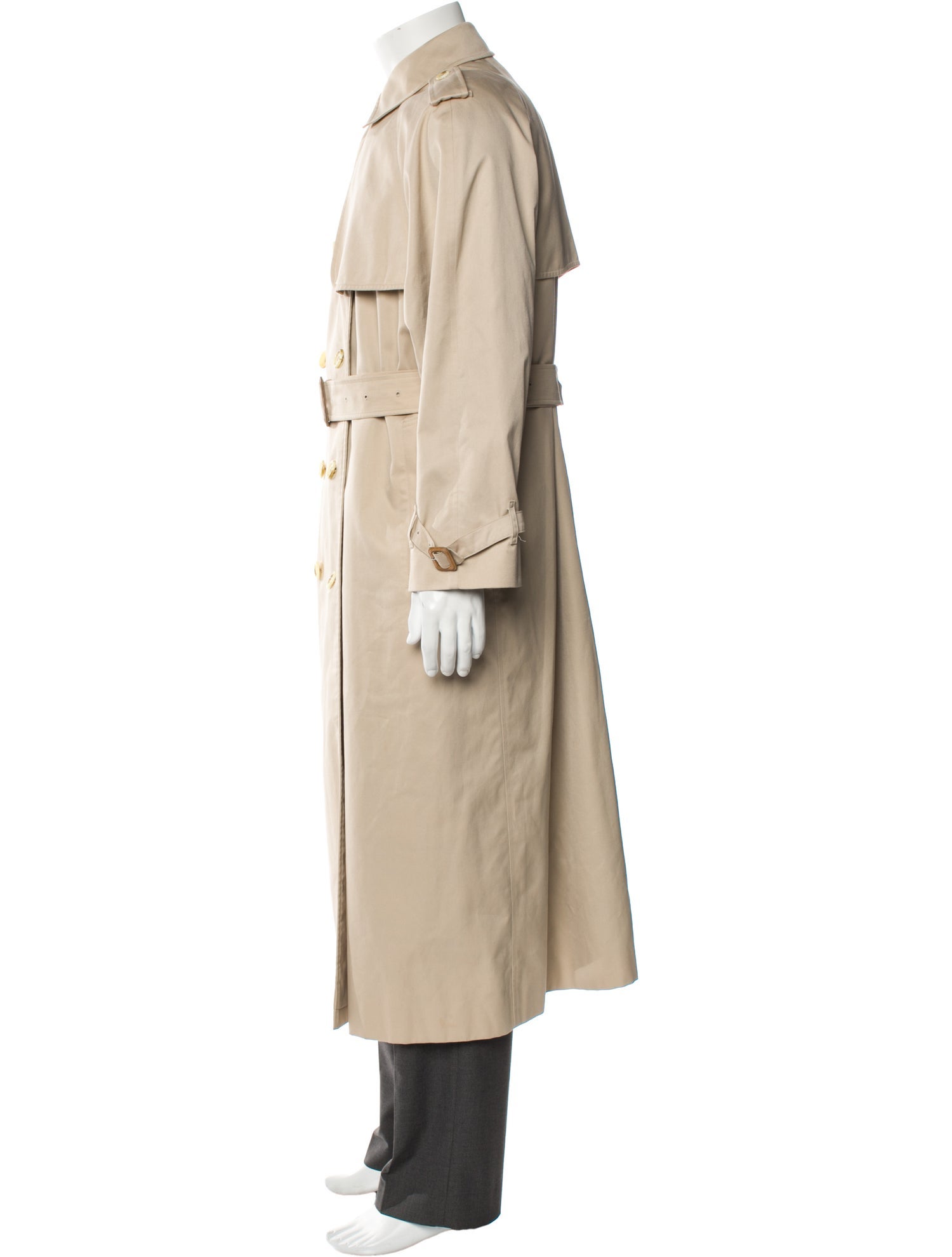 Burberry's House Check Pattern Wool Trench Coat