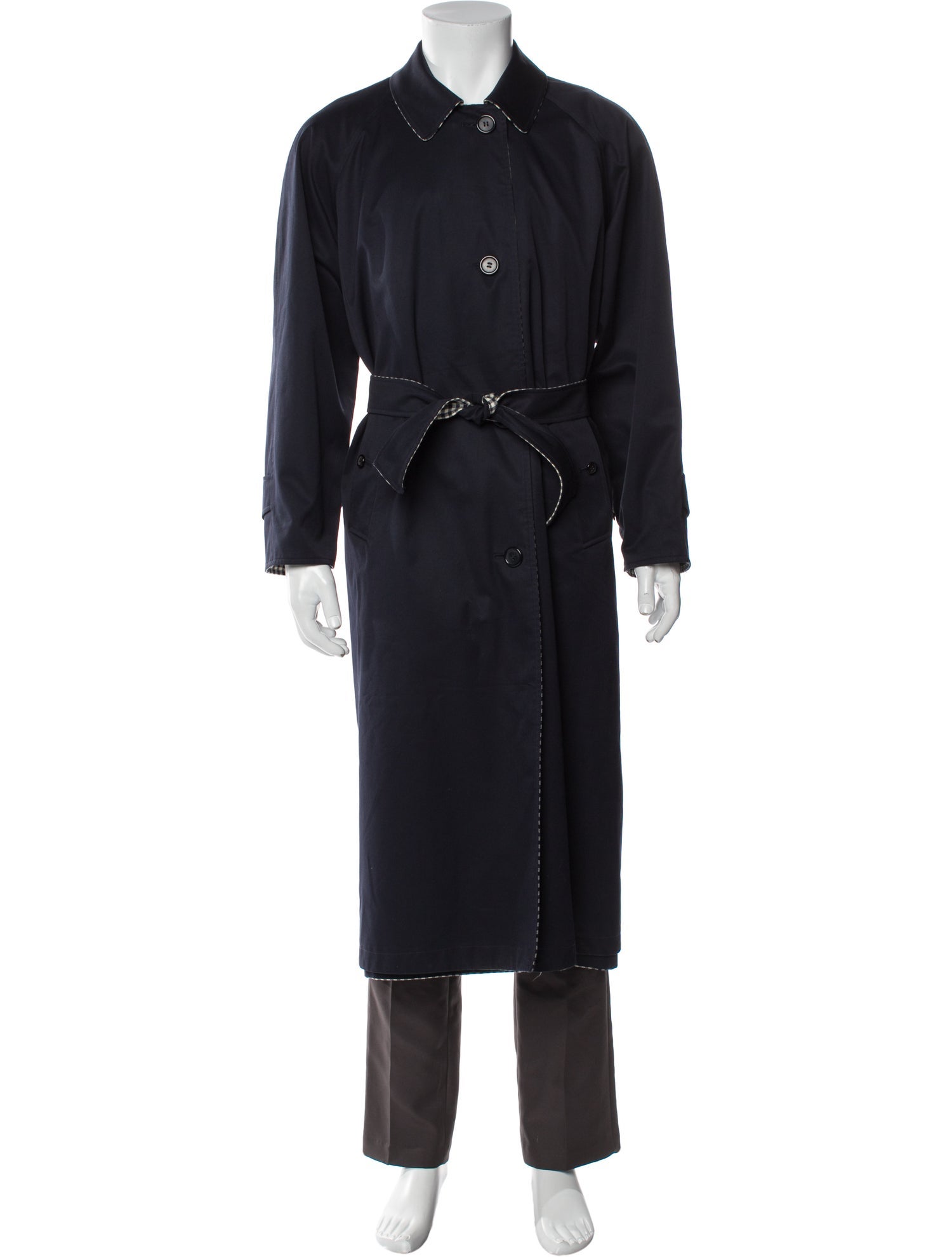 Burberry's Nova Check Pattern Wool Trench Coat