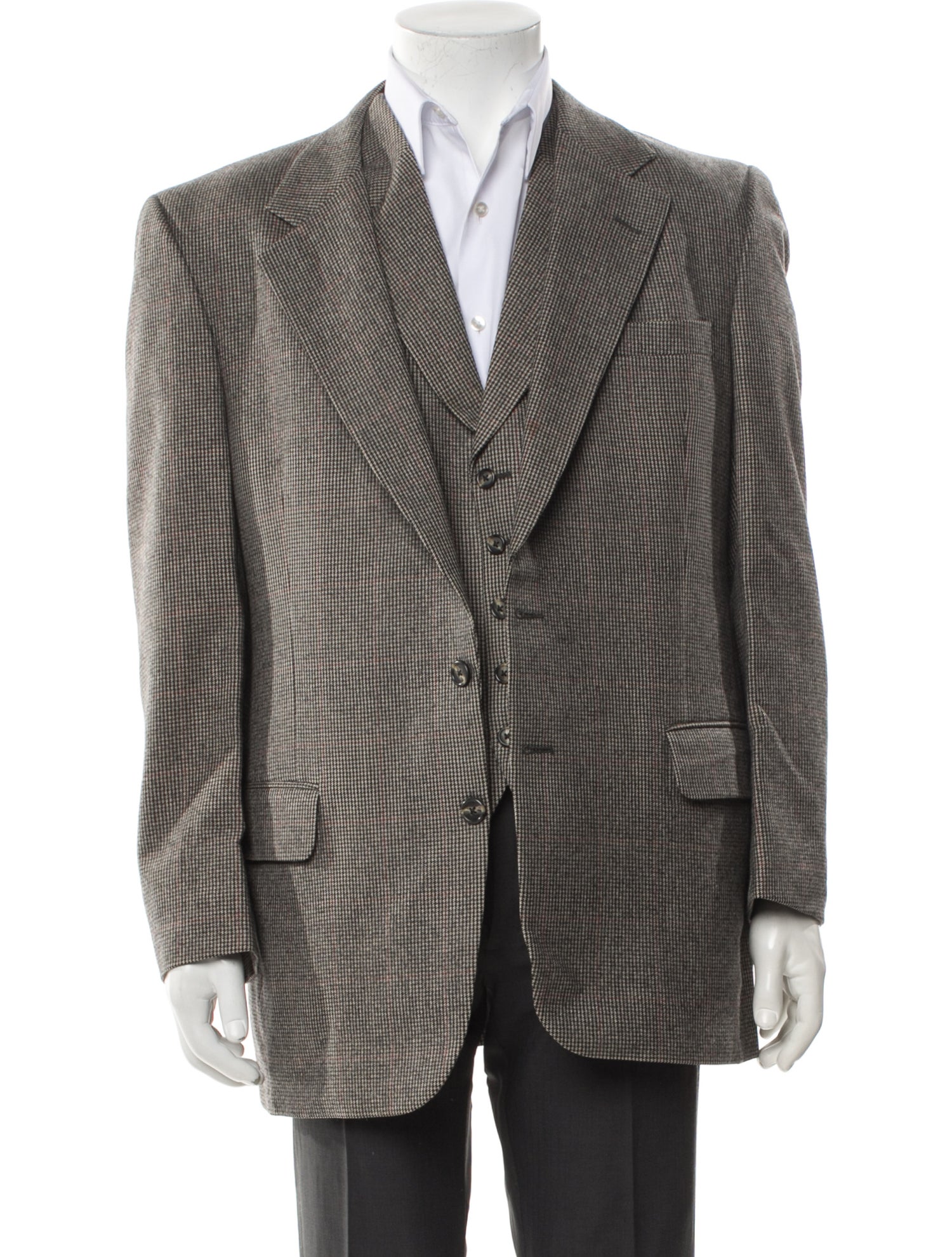 Burberry's Wool Plaid Print Suit Vest