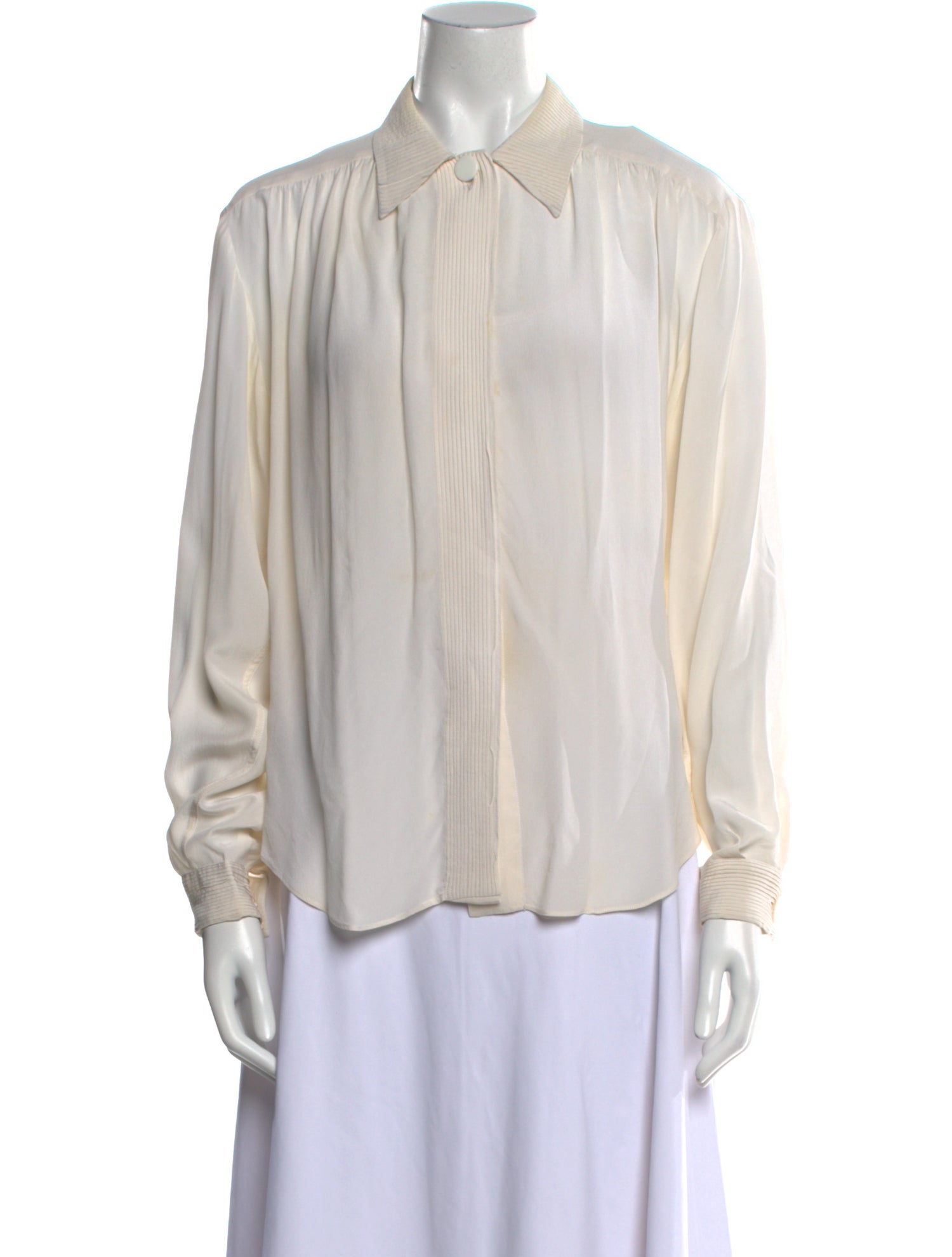 Burberry's Silk Long Sleeve Button-Up Top