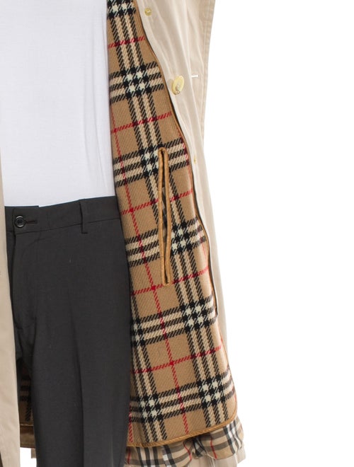Burberry's Nova Check Pattern Wool Trench Coat