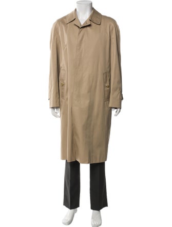 Burberry's House Check Pattern Wool Trench Coat