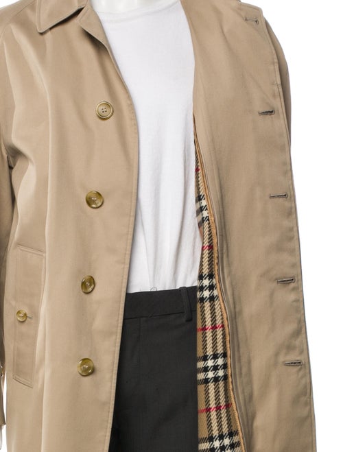 Burberry's House Check Pattern Wool Trench Coat