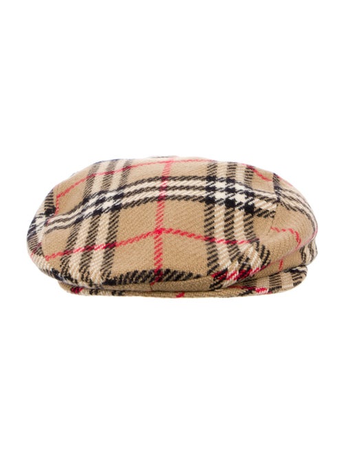 Burberry's Men's Brown Pattern Printed Wool Newspaper Cap