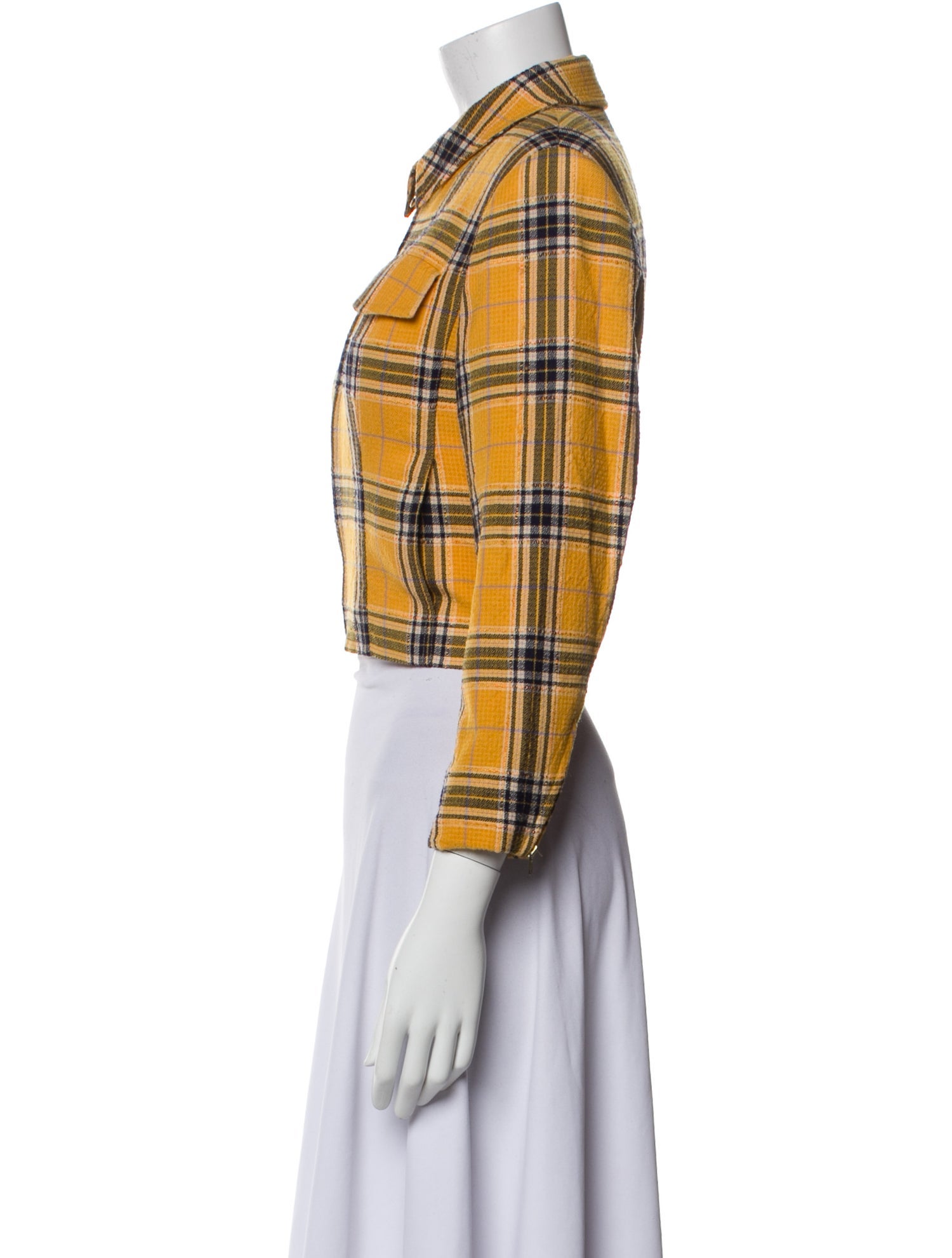 Burberry's Wool Plaid Print Evening Jacket