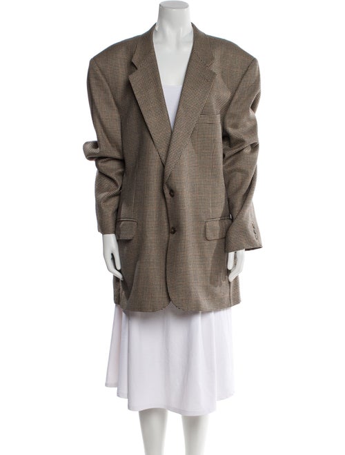 Burberry's Wool Plaid Print Peacoat