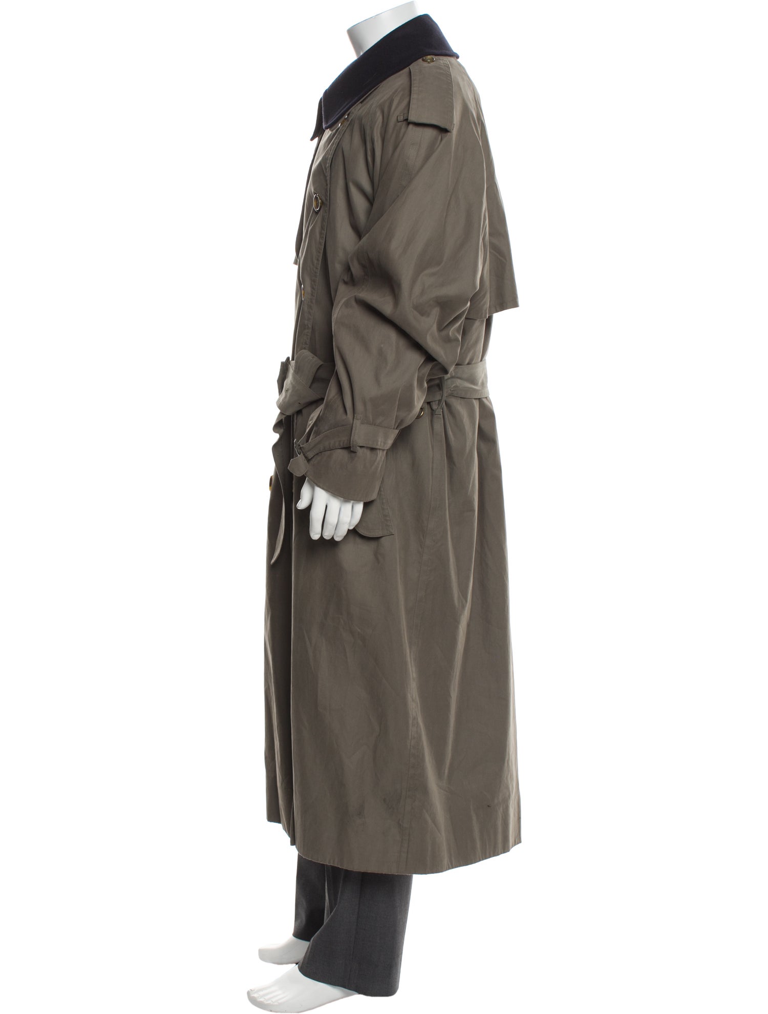 Burberry's House Check Pattern Wool Trench Coat