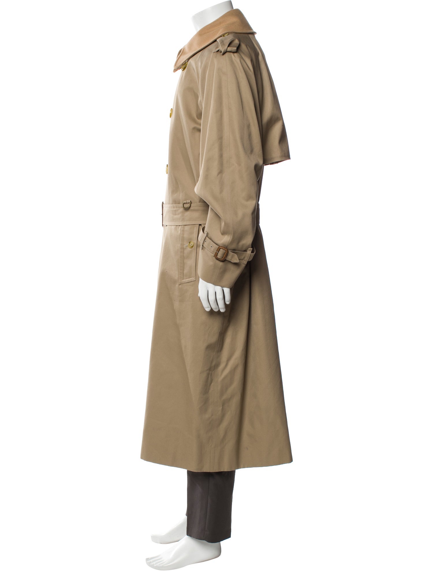 Burberry's Nova Check Pattern Wool Trench Coat