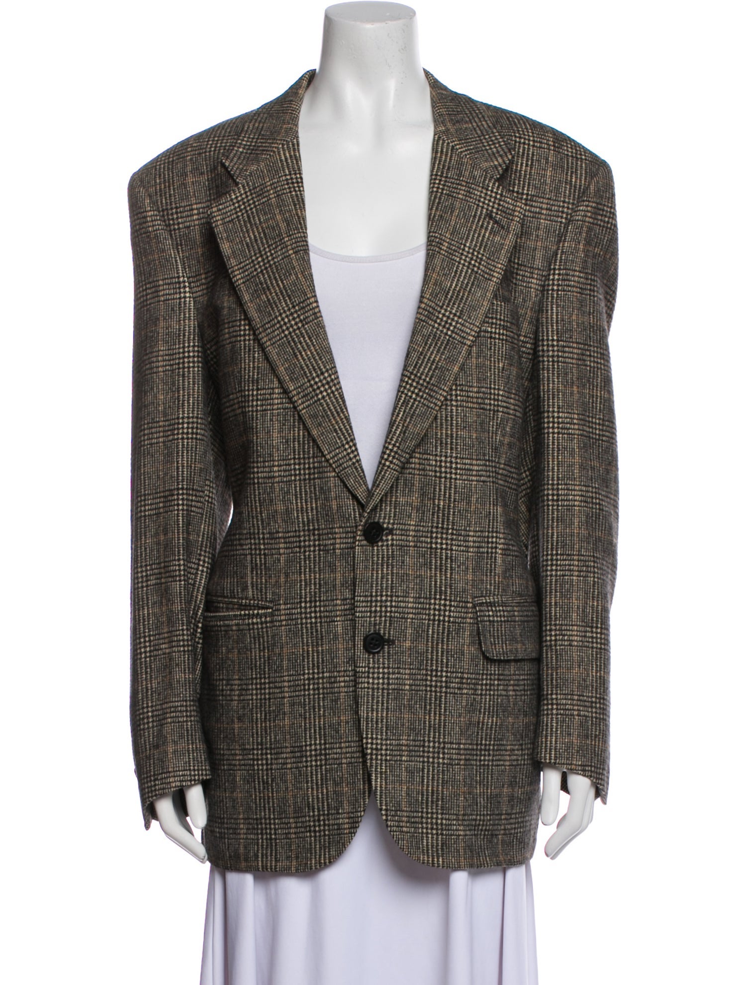 Burberry's Camel Hair Plaid Print Coat