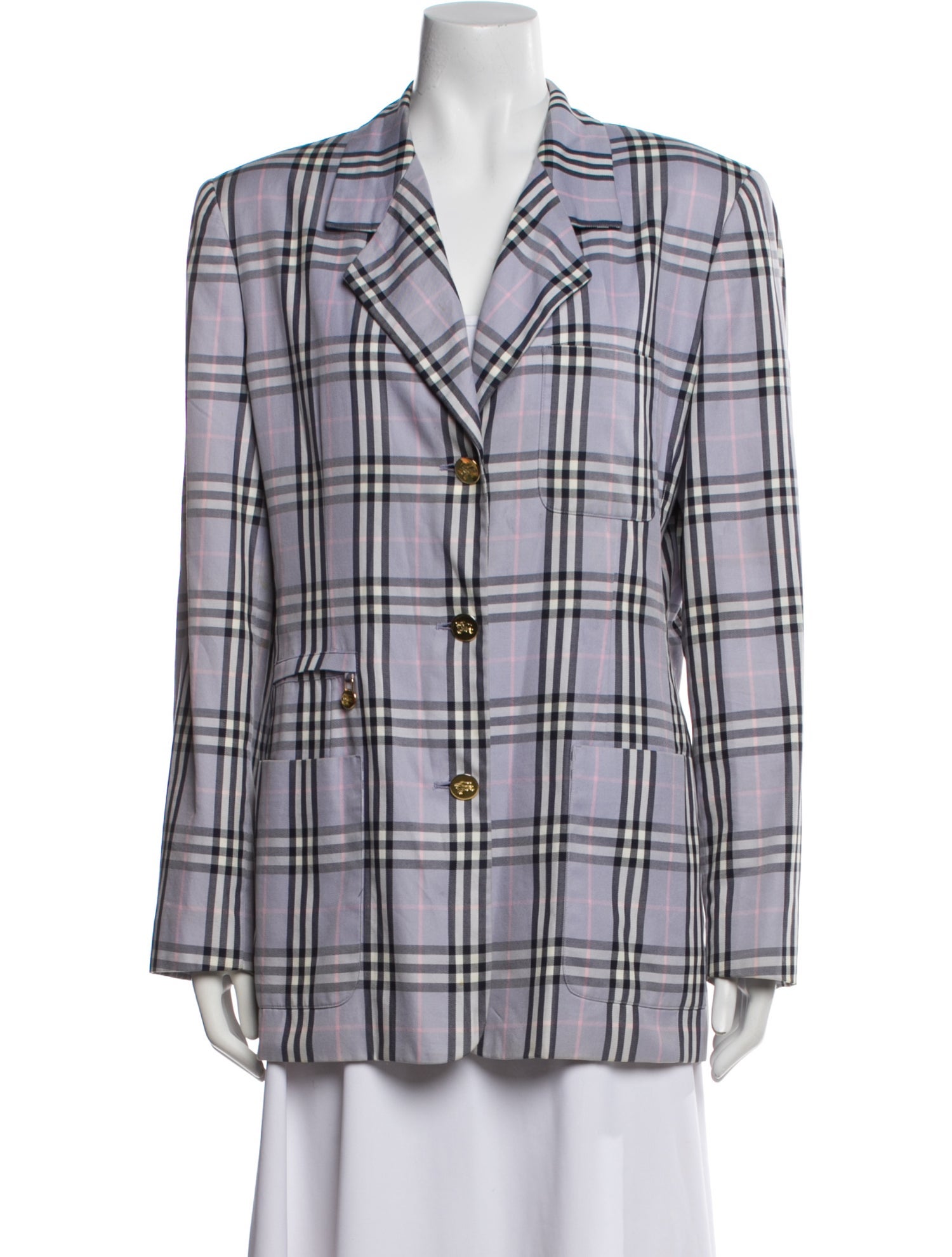 Burberry's Plaid Print Blazer