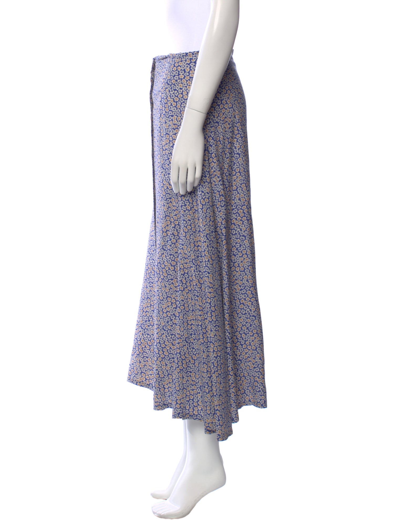 Burberry's Floral Print Midi Length Skirt