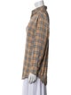 Burberry's Plaid Print Long Sleeve Button-Up Top