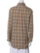 Burberry's Plaid Print Long Sleeve Button-Up Top