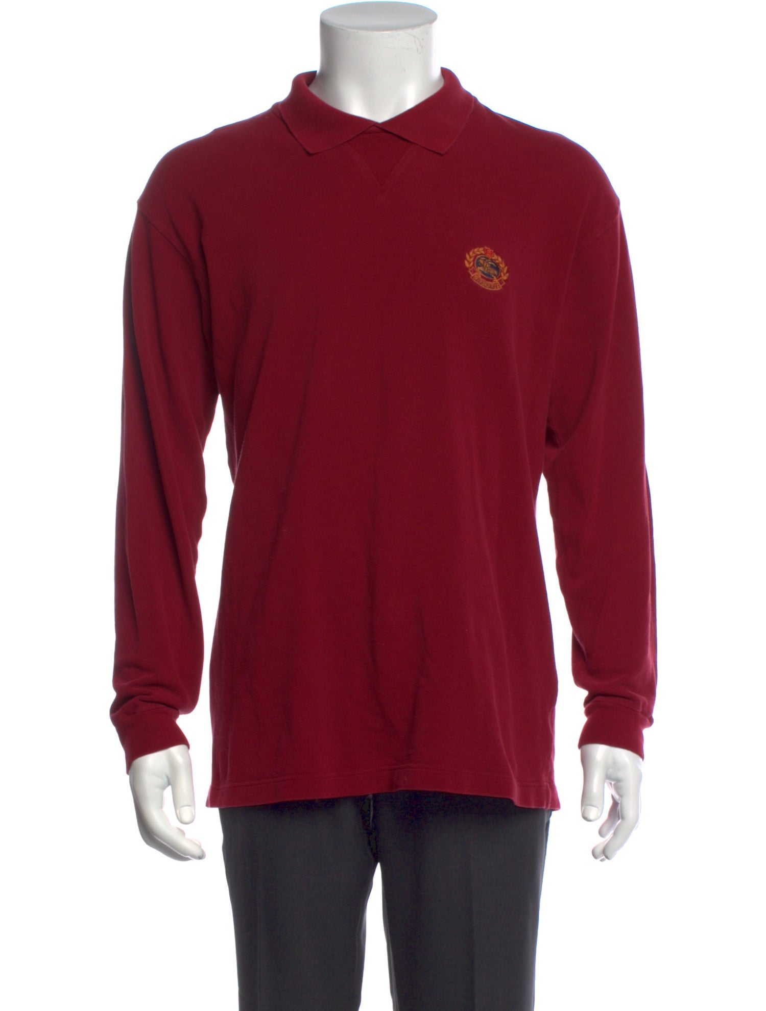 Burberry's House Check Pattern Mock Neck T-Shirt