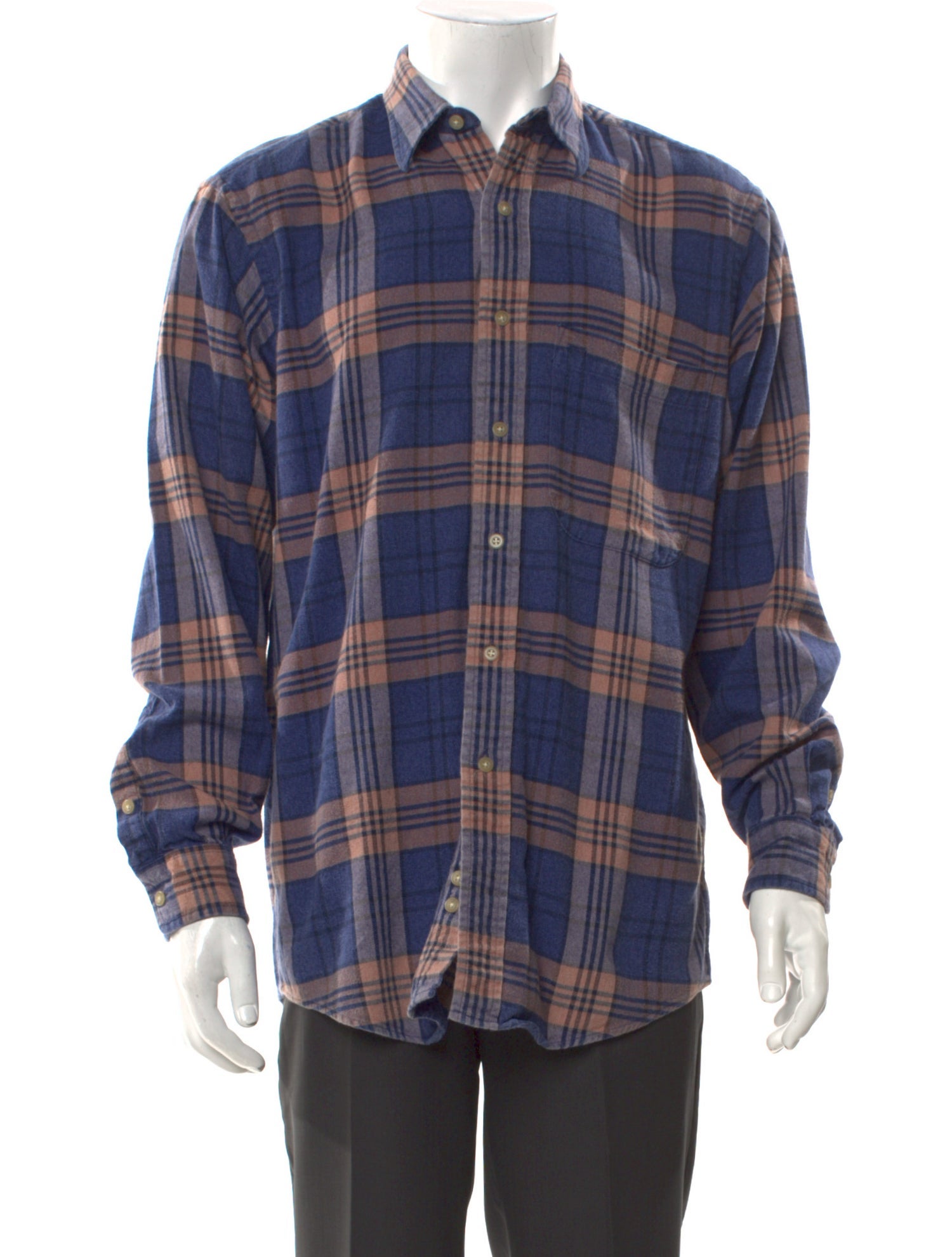 Burberry's Plaid Print Long Sleeve Shirt