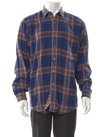 Burberry's Plaid Print Long Sleeve Shirt