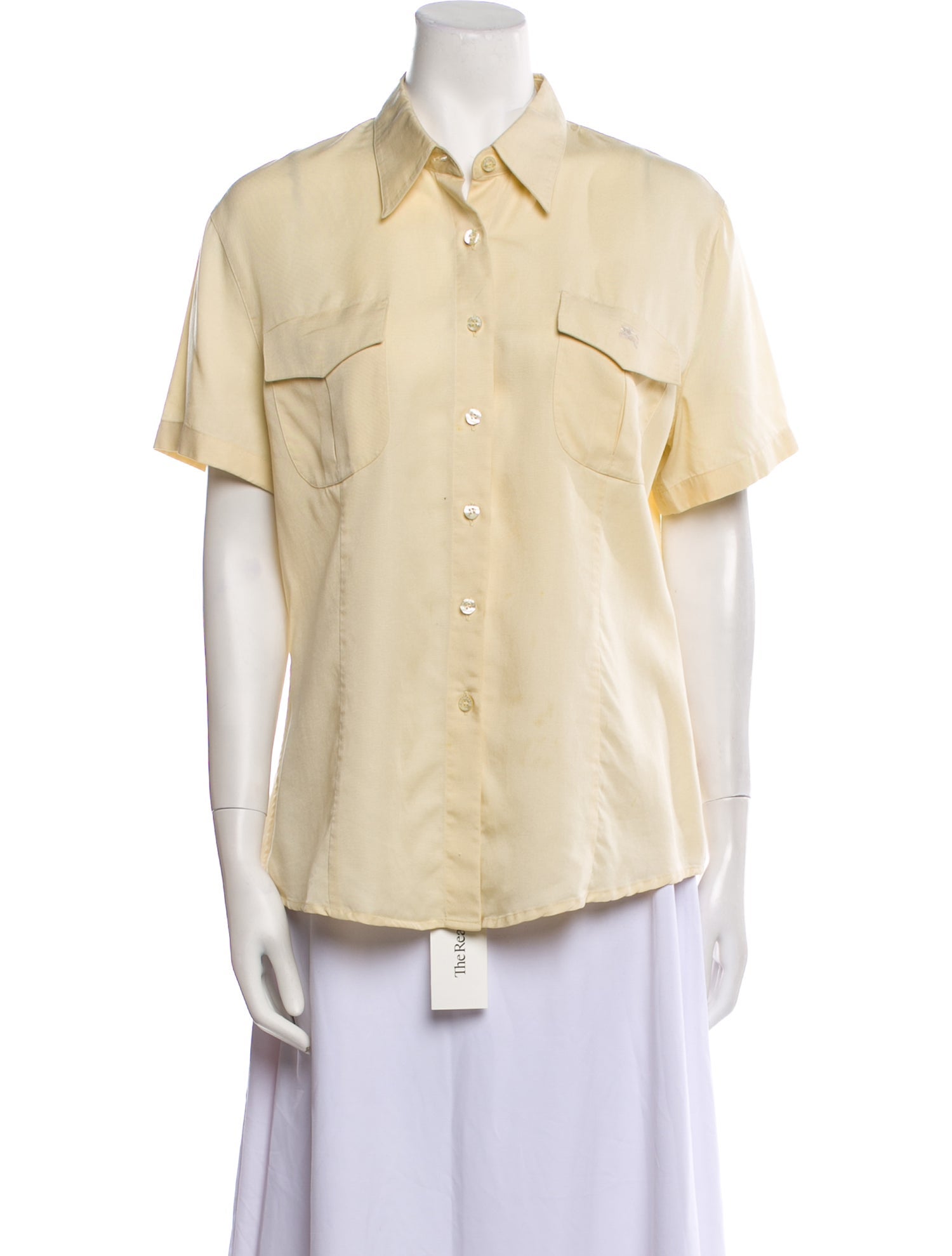 Burberry's Vintage Short Sleeve Button-Up Top