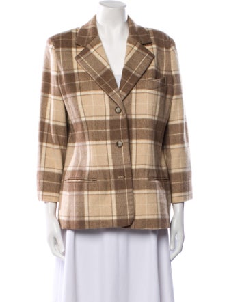 Burberry's Cashmere Plaid Print Blazer