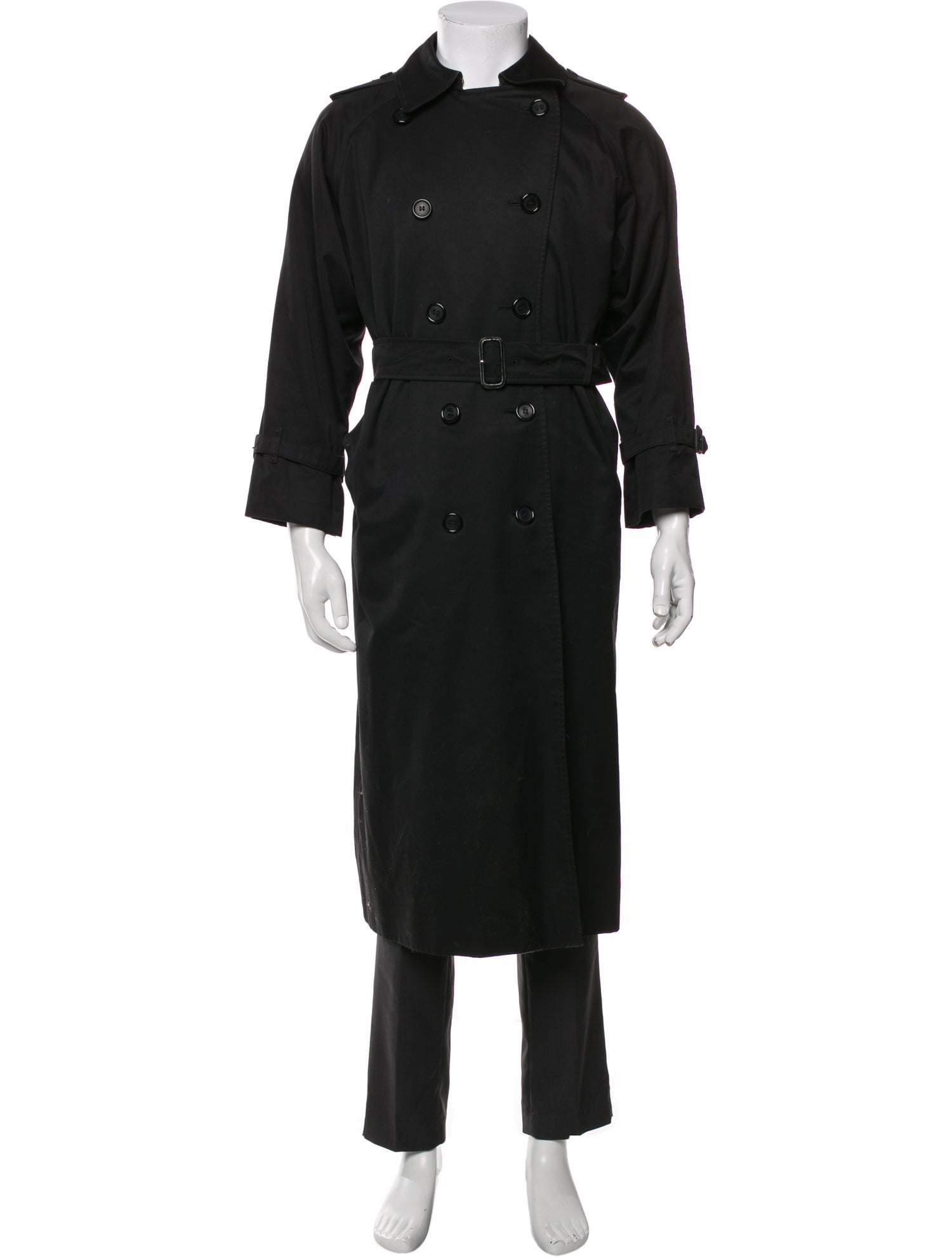 Burberry's House Check Pattern Wool Trench Coat