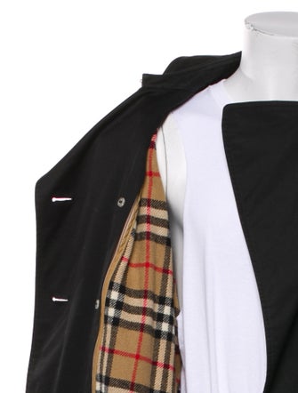 Burberry's House Check Pattern Wool Trench Coat