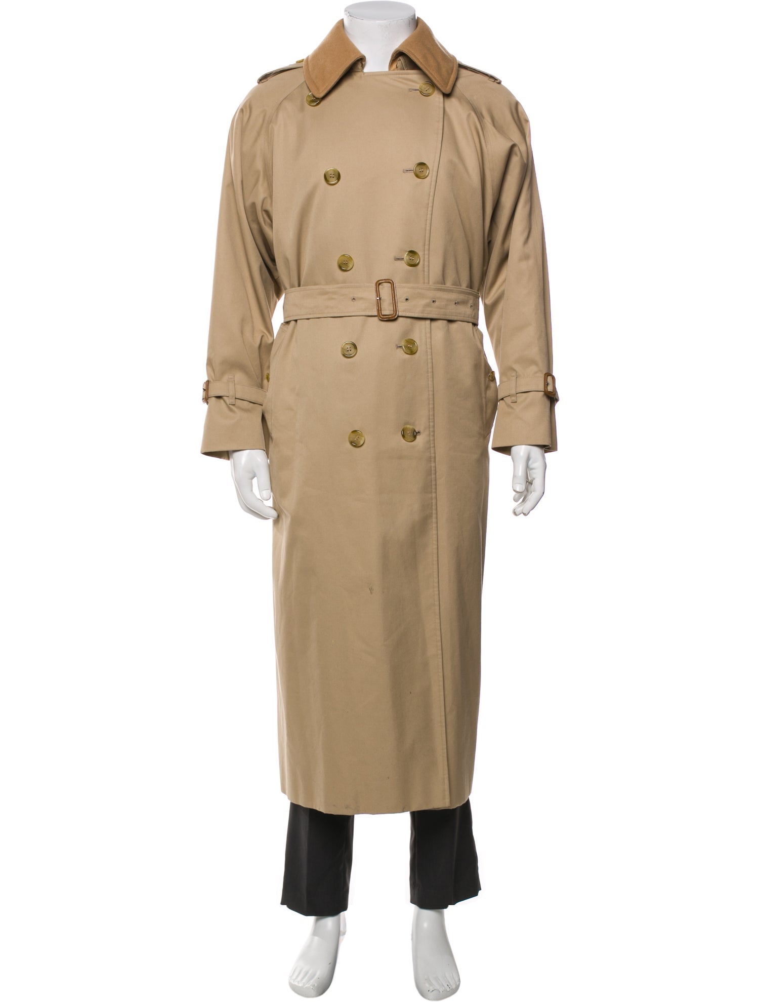 Burberry's Nova Check Pattern Wool Trench Coat