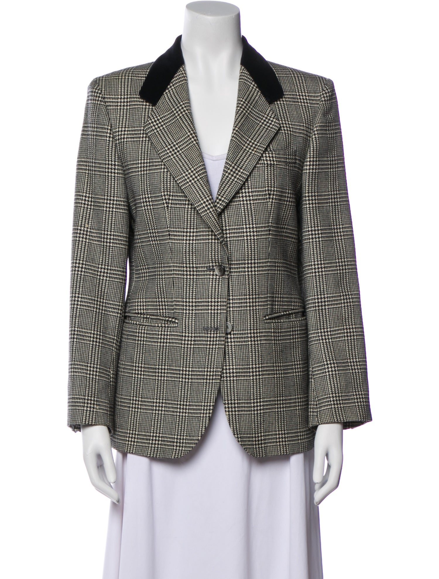 Burberry's Wool Plaid Print Blazer