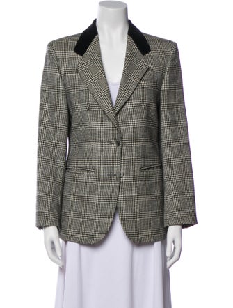 Burberry's Wool Plaid Print Blazer