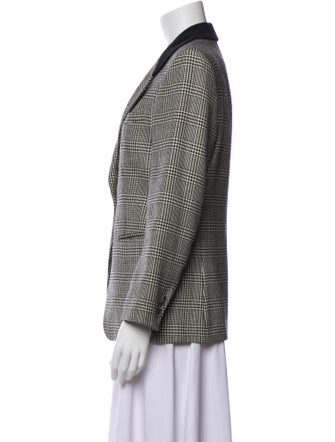 Burberry's Wool Plaid Print Blazer