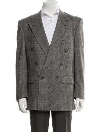 Burberry's Wool Plaid Print Blazer