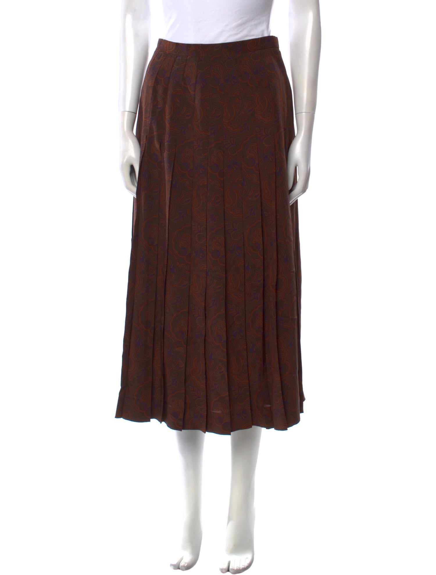 Burberry's Silk Midi Length Skirt