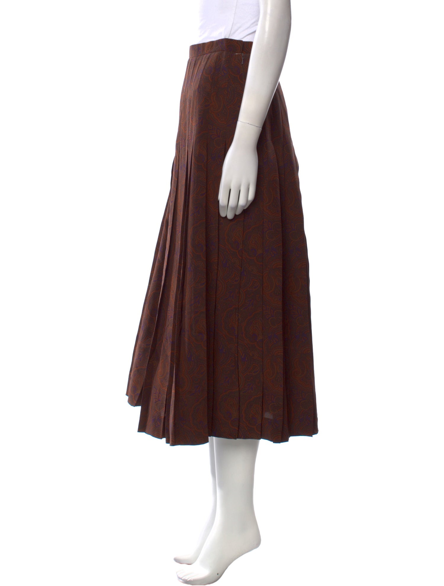 Burberry's Silk Midi Length Skirt